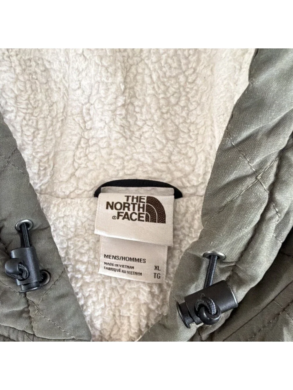 The North Face Men’s Green Solid Quilted Hooded Full Zip Jacket Size XL